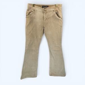 VIntage Guess Women's Jeans Stretch Corduroy Mid Rise Flare Beige size 29